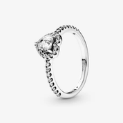 925 Sterling Silver Heart Jewelry Set – Necklace, Ring, Bracelet & Stud Earrings with Crystal Stones
