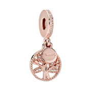 Abalorios de Dijes de Oro Rosa para Pulsera | Dijes Elegantes de Flor, Corazón y Cristal | Joyería de Lujo para Mujer