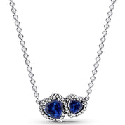 925 Sterling Silver Double Heart Jewelry Set – Necklace, Ring & Stud Earrings with Crystal Stones