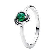 Anillo de eternidad con piedra de nacimiento en plata de ley 925
