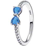 925 Sterling Silver Bow Jewelry Set – Necklace, Ring & Stud Earrings with Color Crystal Stones