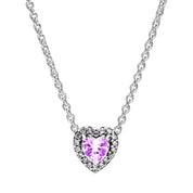 Collares de plata de ley 925 con forma de corazón, mariposa y cinta