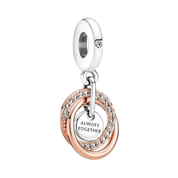 Abalorios de charms de amor y pareja para pulsera | Charms de corazón, candado, campana y oro rosa | Regalo de joyería romántica para mujer