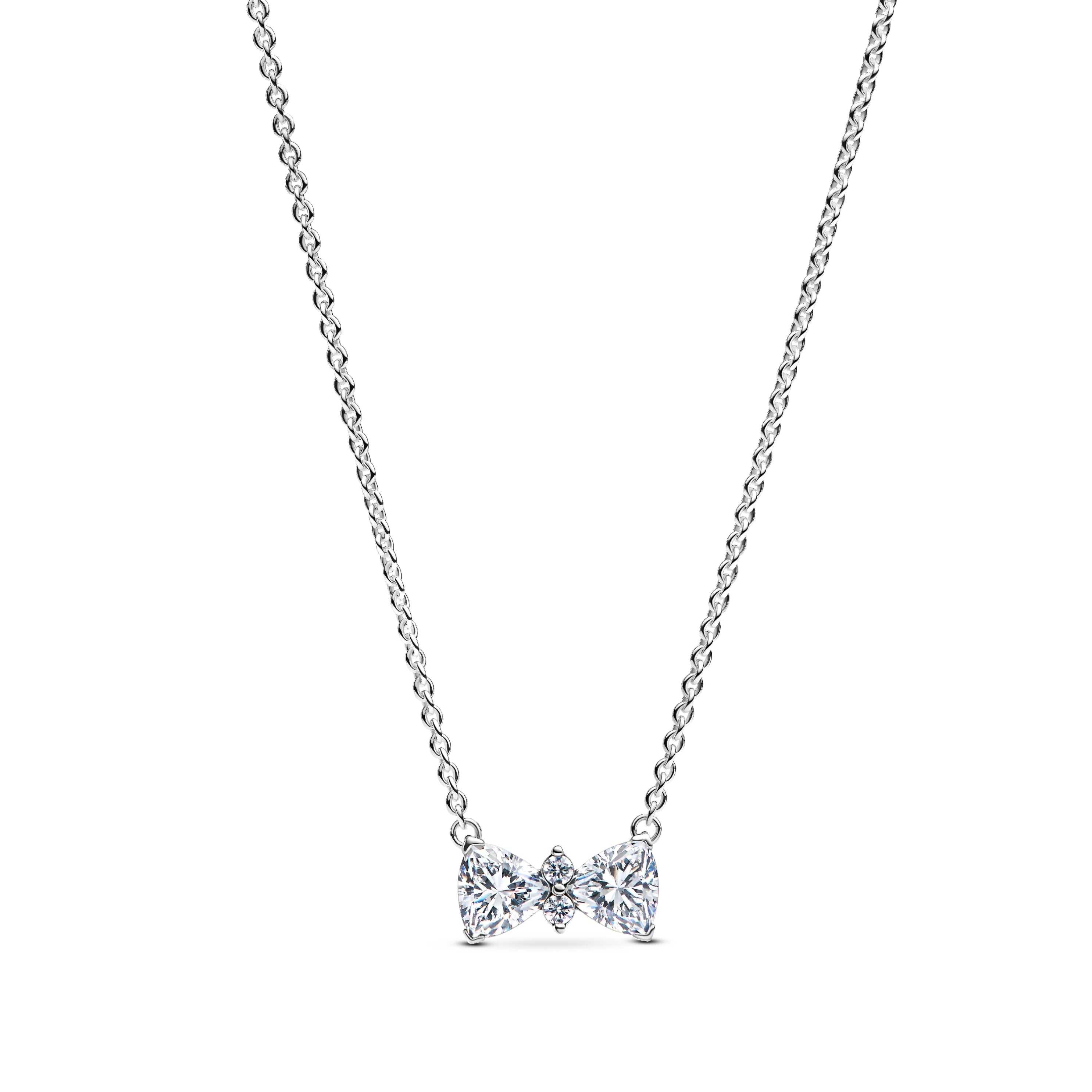 925 Sterling Silver Bow Jewelry Set – Necklace, Ring & Stud Earrings with Color Crystal Stones