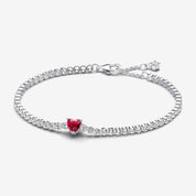 925 Sterling Silver Heart Jewelry Set – Necklace, Ring, Bracelet & Stud Earrings with Crystal Stones