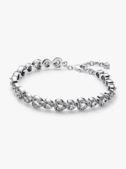 Luxury Heart Crystal Jewelry Set – Necklace, Bracelet & Earrings | Silver Plated Heart Design