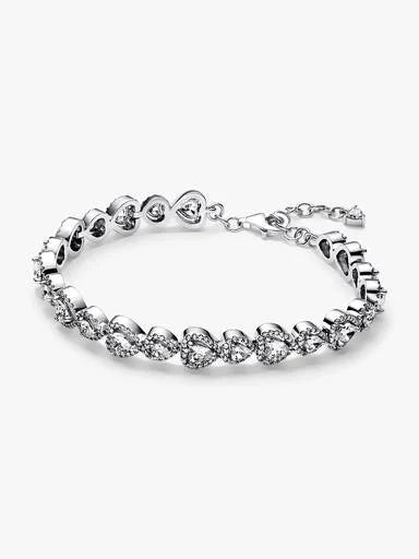 Luxury Heart Crystal Jewelry Set – Necklace, Bracelet & Earrings | Silver Plated Heart Design