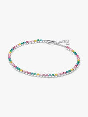 Colorful Crystal Tennis Necklace & Bracelet Set – Multicolor Sparkling Jewelry for Women