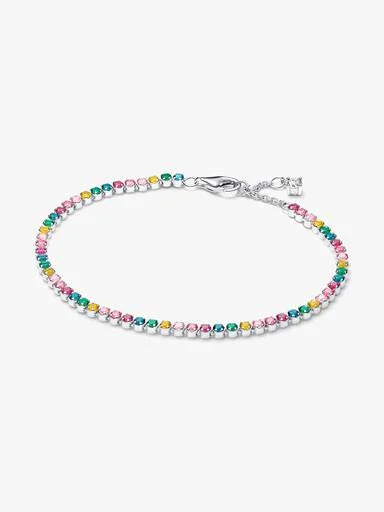 Colorful Crystal Tennis Necklace & Bracelet Set – Multicolor Sparkling Jewelry for Women