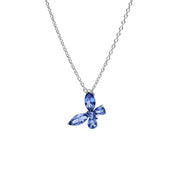 Collares de plata de ley 925 con forma de corazón, mariposa y cinta