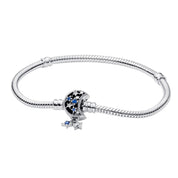 925 Sterling Silver Charm Bracelet for Women – Rose, Moon, Star, Butterfly & Floral Designs