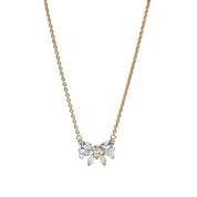 925 Sterling Silver Bow Jewelry Set – Necklace, Ring & Stud Earrings with Color Crystal Stones