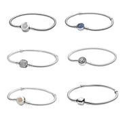 Sterling Silver Charm Bracelet | Compatible with European Style Charms | Classic Snake Chain