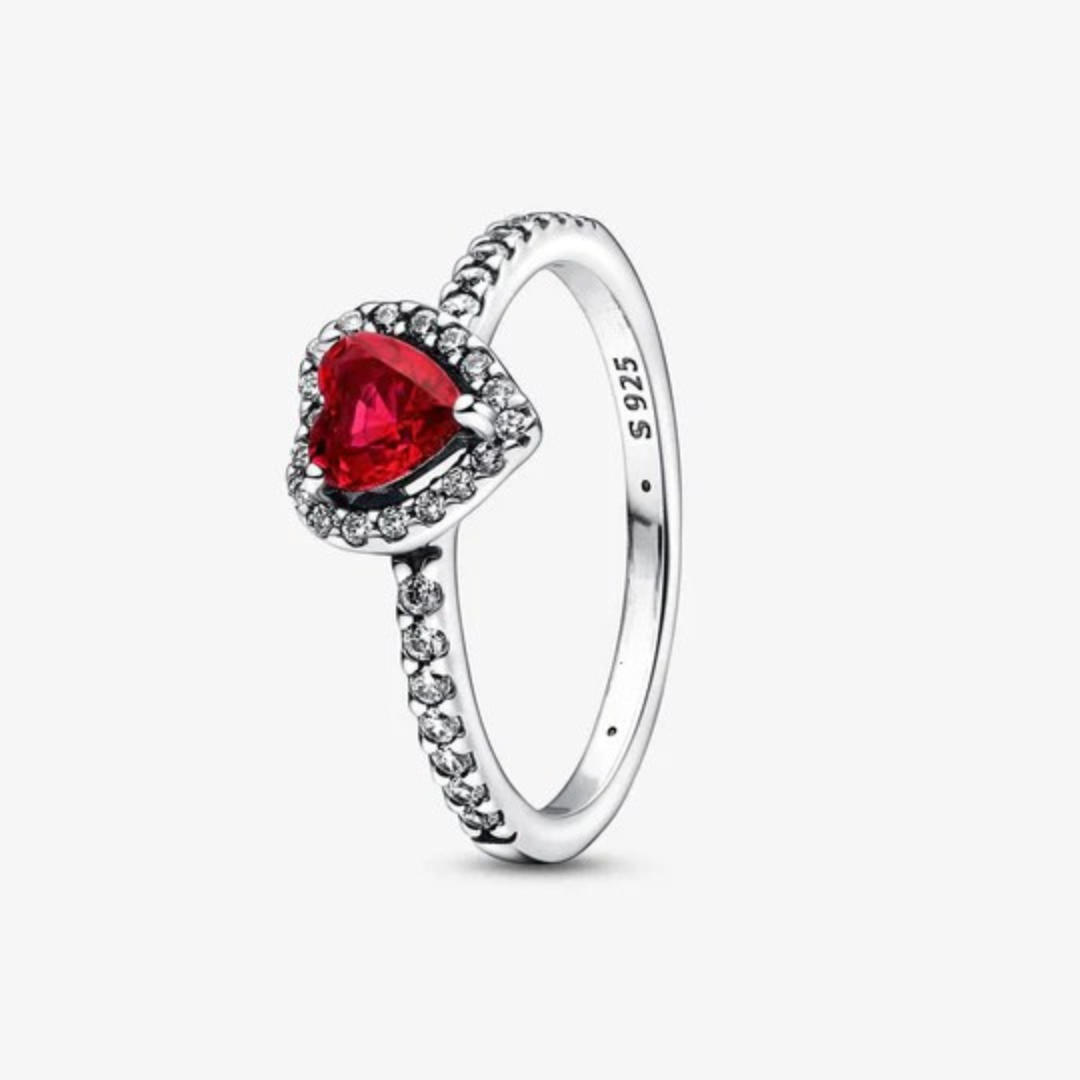 925 Sterling Silver Heart Jewelry Set – Necklace, Ring, Bracelet & Stud Earrings with Crystal Stones