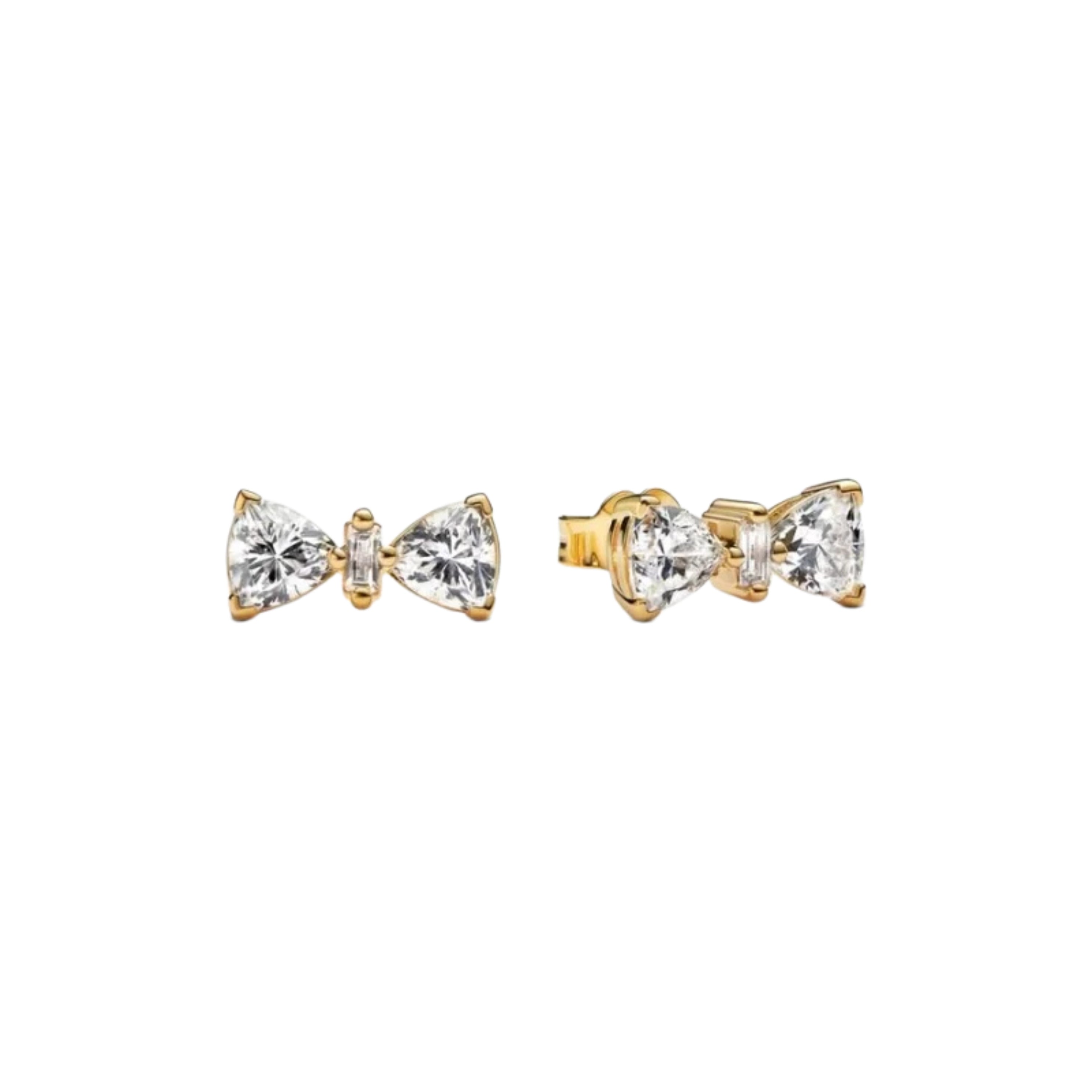 925 Sterling Silver Bow Jewelry Set – Necklace, Ring & Stud Earrings with Color Crystal Stones