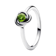 Anillo de eternidad con piedra de nacimiento en plata de ley 925