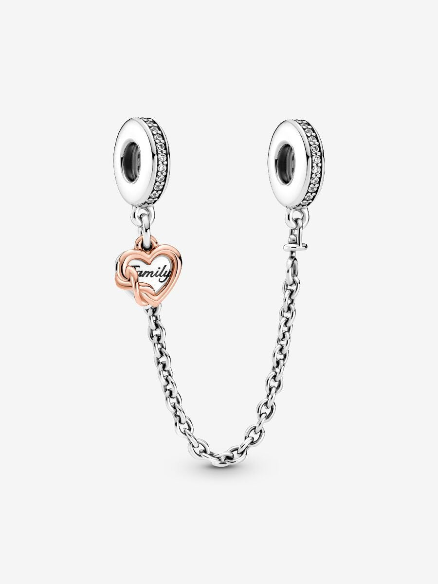 Dije de cadena de seguridad con forma de corazón familiar