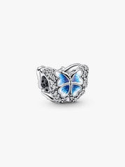 Abalorio Mariposa Azul para Pulsera | Dije Colgante de Cristal y Vidrio | Regalo de Joyería Estética para Mujeres