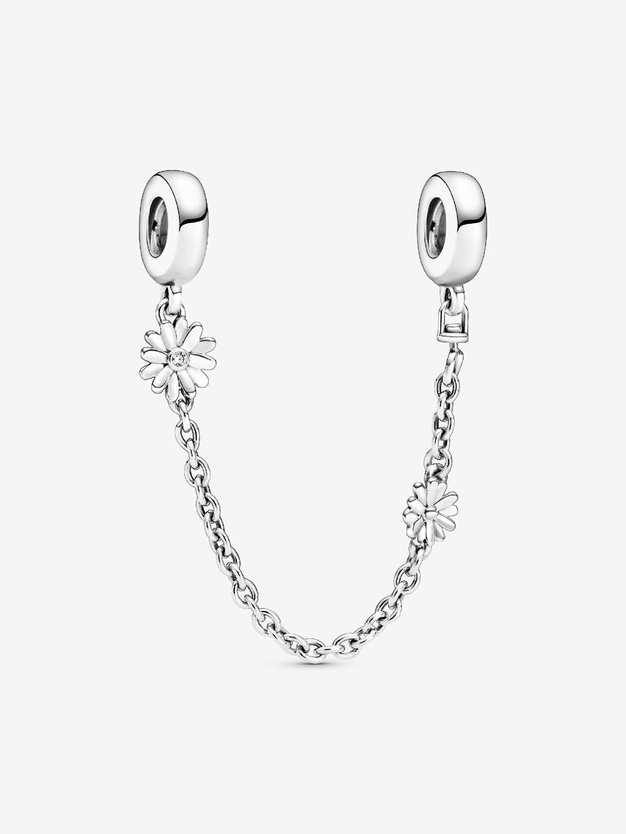 Dije de cadena de seguridad con margaritas