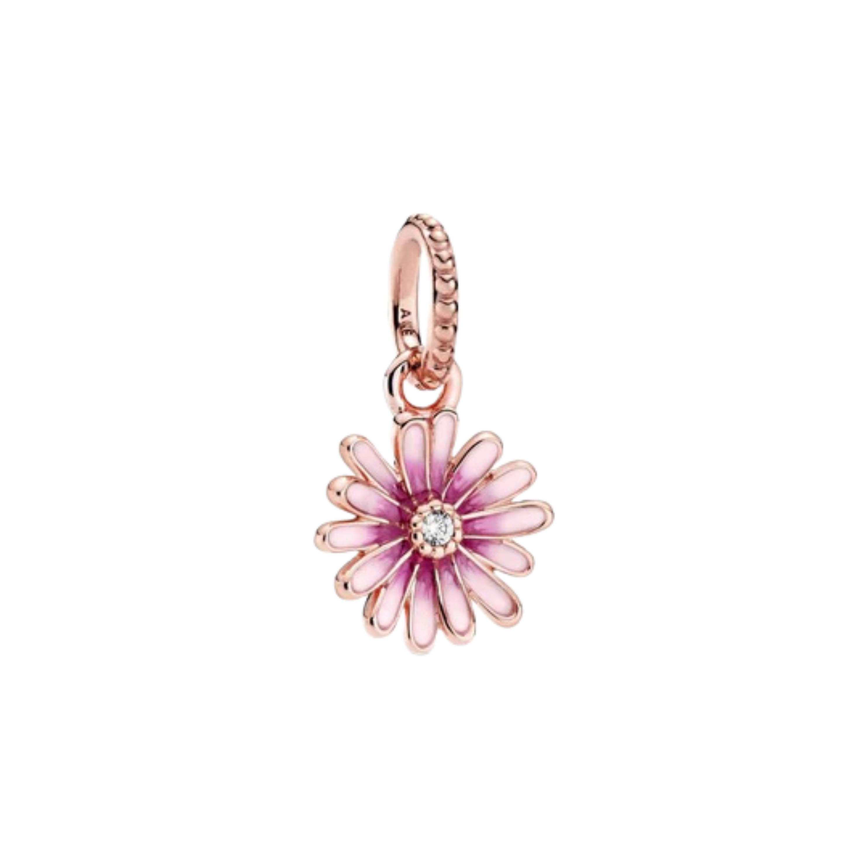 Abalorios de Dijes de Oro Rosa para Pulsera | Dijes Elegantes de Flor, Corazón y Cristal | Joyería de Lujo para Mujer