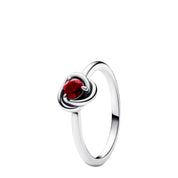 Anillo de eternidad con piedra de nacimiento en plata de ley 925
