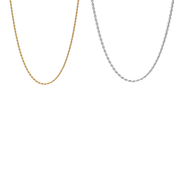 Women's Gold & Silver Tone Rope Chain Necklace – Elegant Twisted Chain, Dainty Minimalist Necklace, Classic Layering Jewelry, Everyday Fashion Accessories Gifts for Her