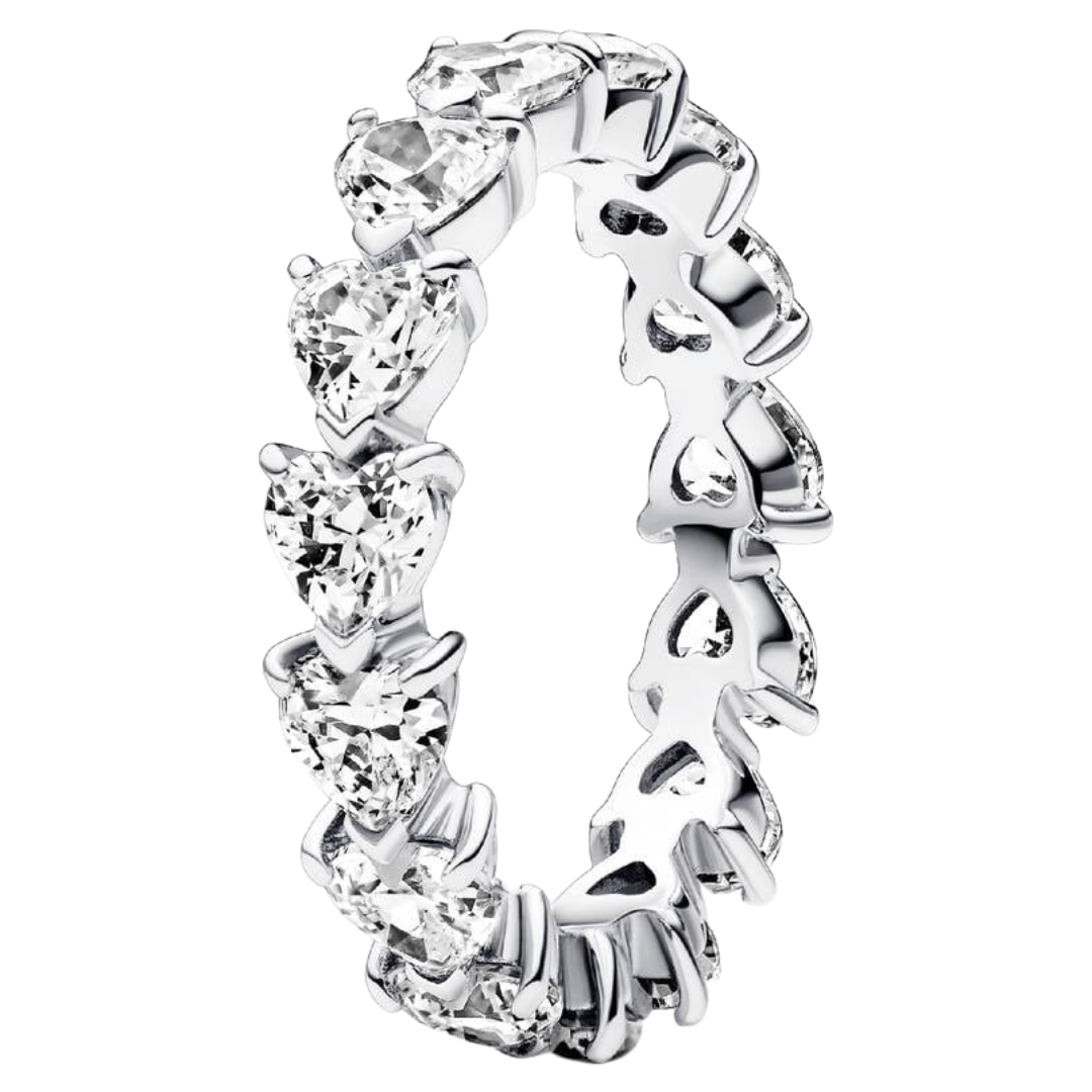 Anillos de eternidad/mariposa/cinta de plata de ley 925 con circonitas cúbicas