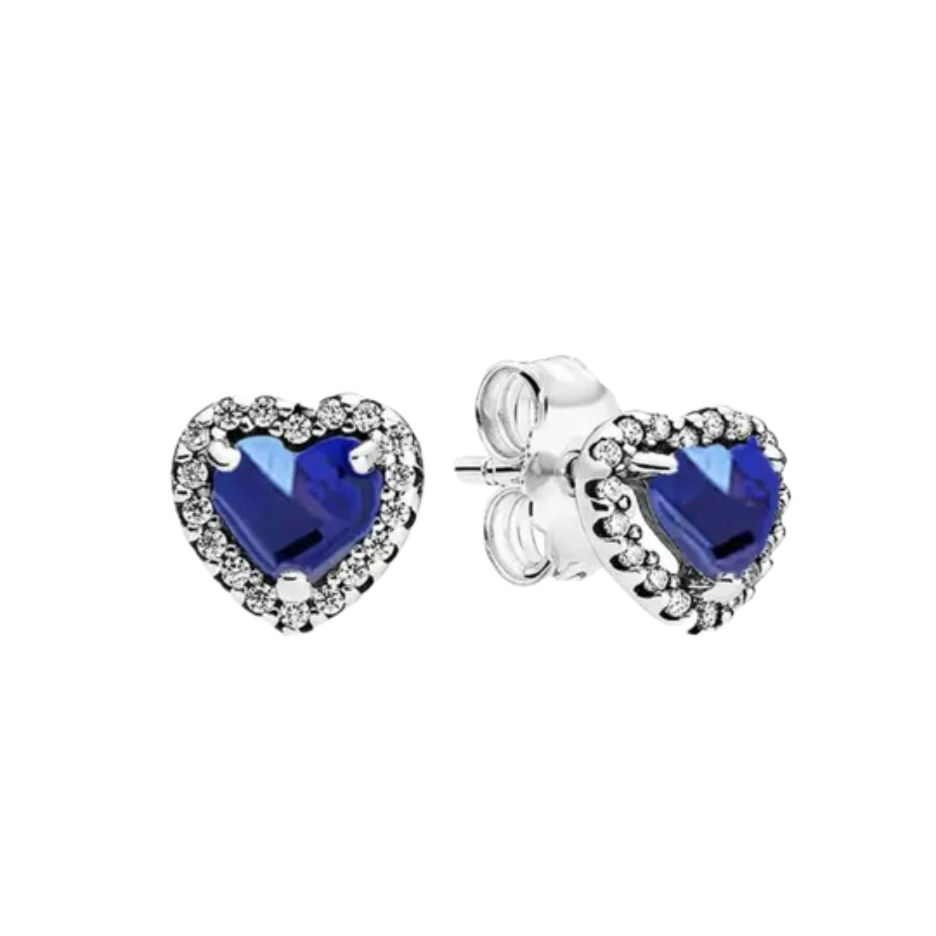 925 Sterling Silver Heart Jewelry Set – Necklace, Ring, Bracelet & Stud Earrings with Crystal Stones