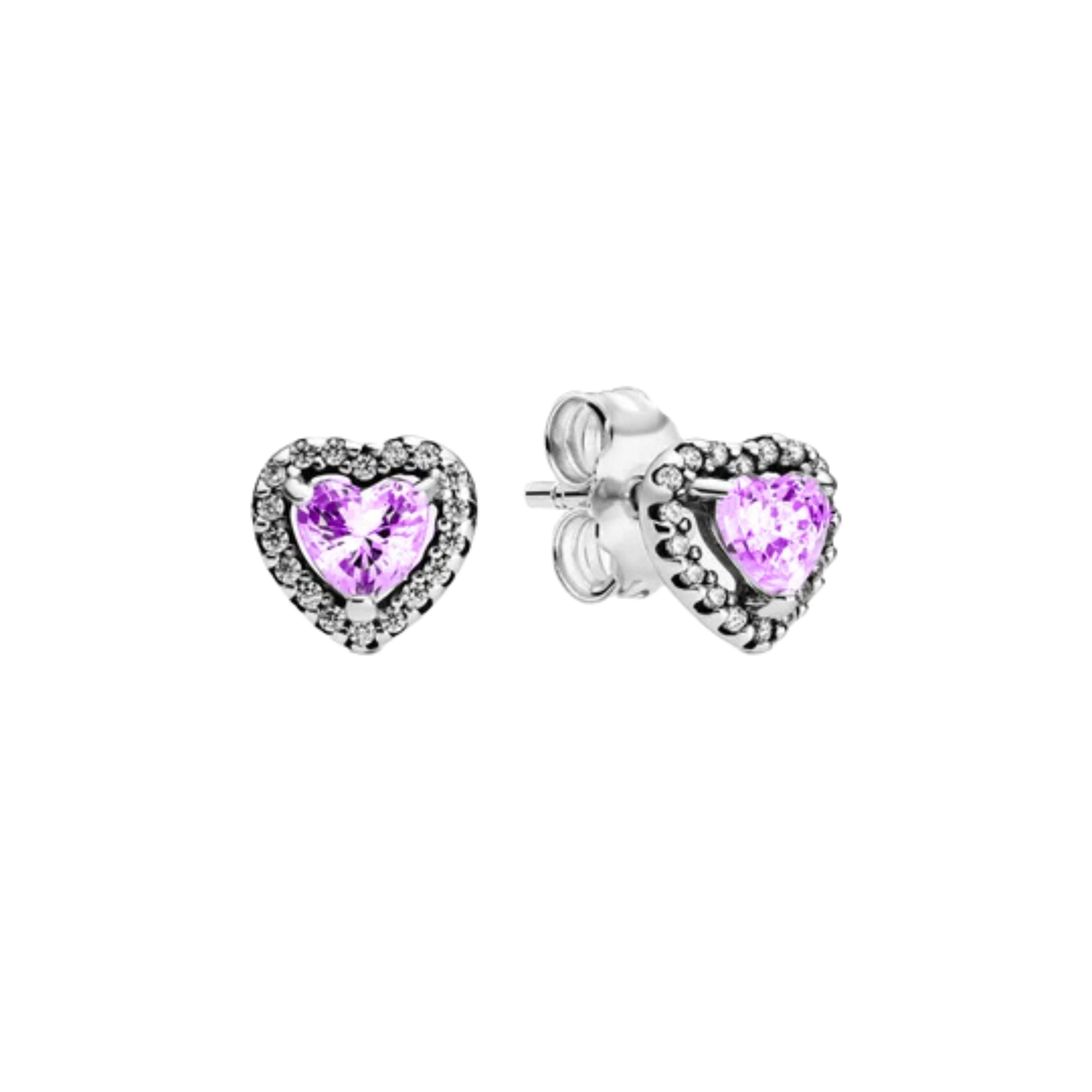 Pendientes de plata de ley 925 con forma de corazón, mariposa y cinta