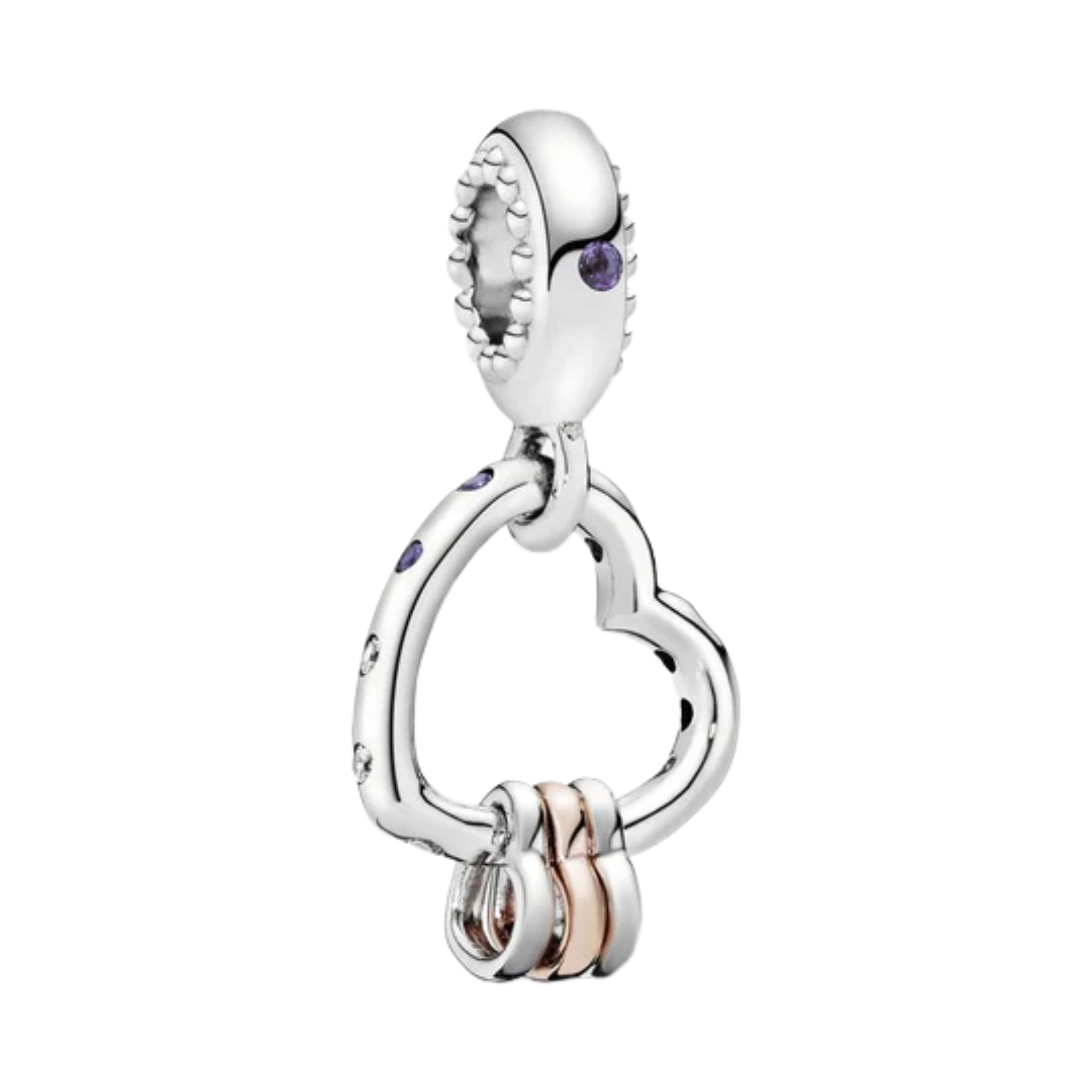 Abalorios de charms de amor y pareja para pulsera | Charms de corazón, candado, campana y oro rosa | Regalo de joyería romántica para mujer