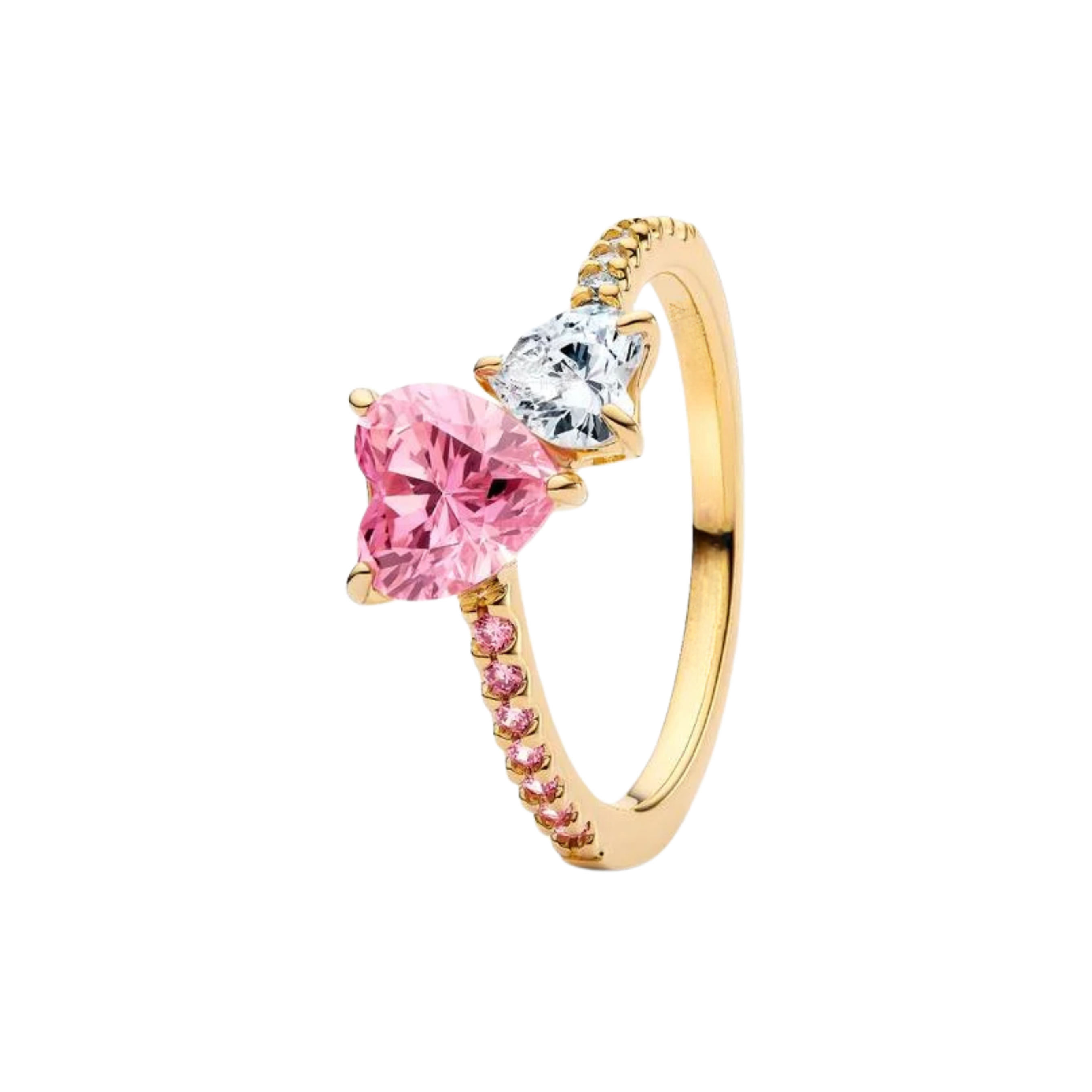 Women's Gold Tone Rings with Sparkling Cubic Zirconia – Elegant Stackable Rings, Heart, Flower, Butterfly, Pink & Blue Stone Designs, Dainty Fashion Jewelry Gifts for Her