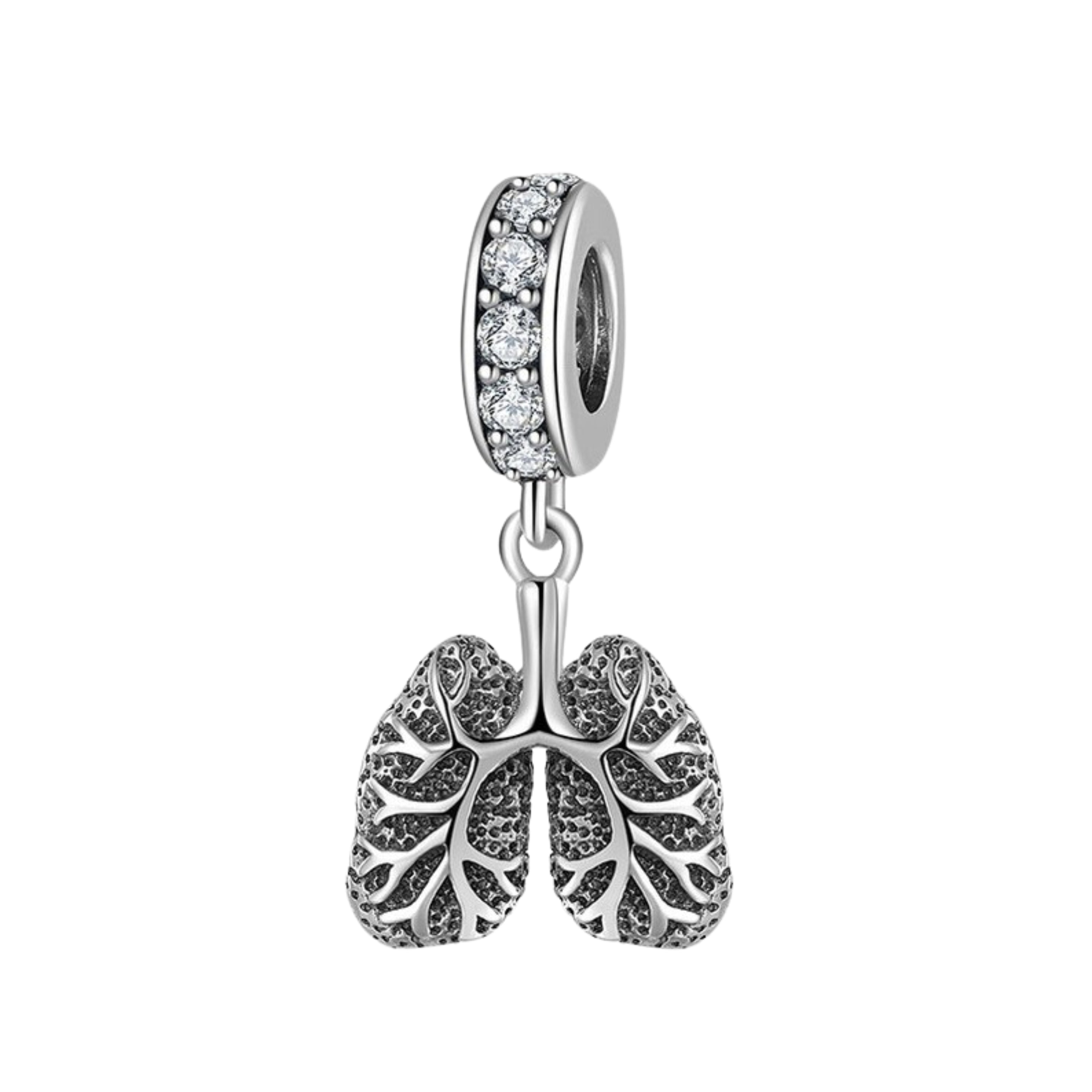 Precioso dije de plata de ley 925 para pulsera: corazón, corona y ojo malvado. Regalo.