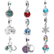 Cuentas de abalorios para pulsera | Dijes bonitos de animales, corazón, cristal y estéticos | Colección de joyas para mujer