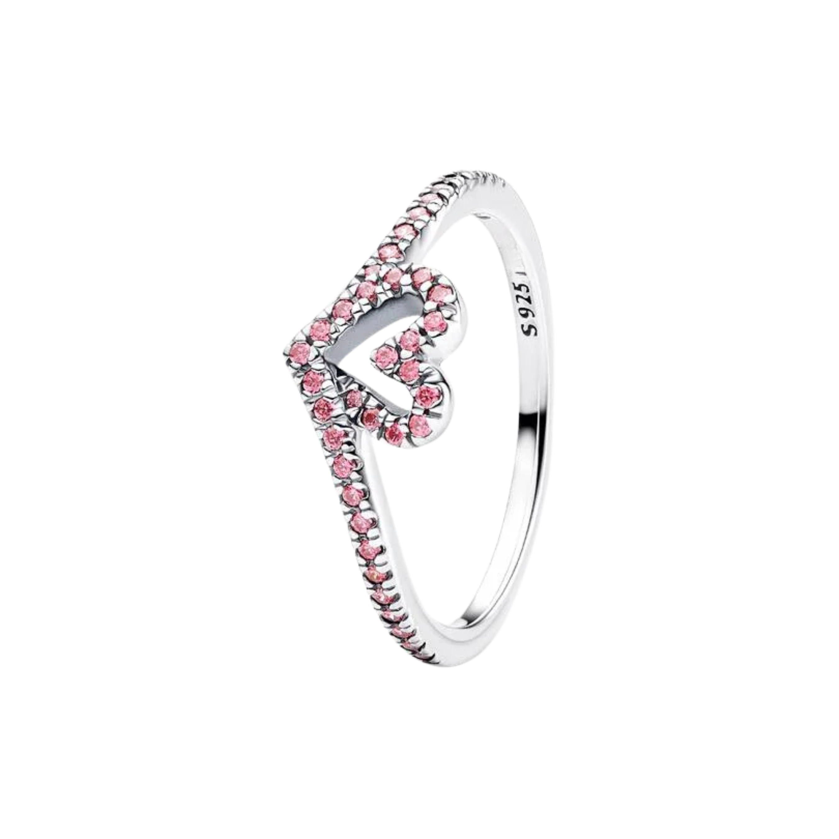 Women's Silver Tone Pink Crystal Rings – Sparkling Heart, Flower & Round Stone Designs, Dainty Stackable Rings, Elegant Fashion Jewelry Gifts for Her