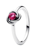 Anillo de eternidad con piedra de nacimiento en plata de ley 925