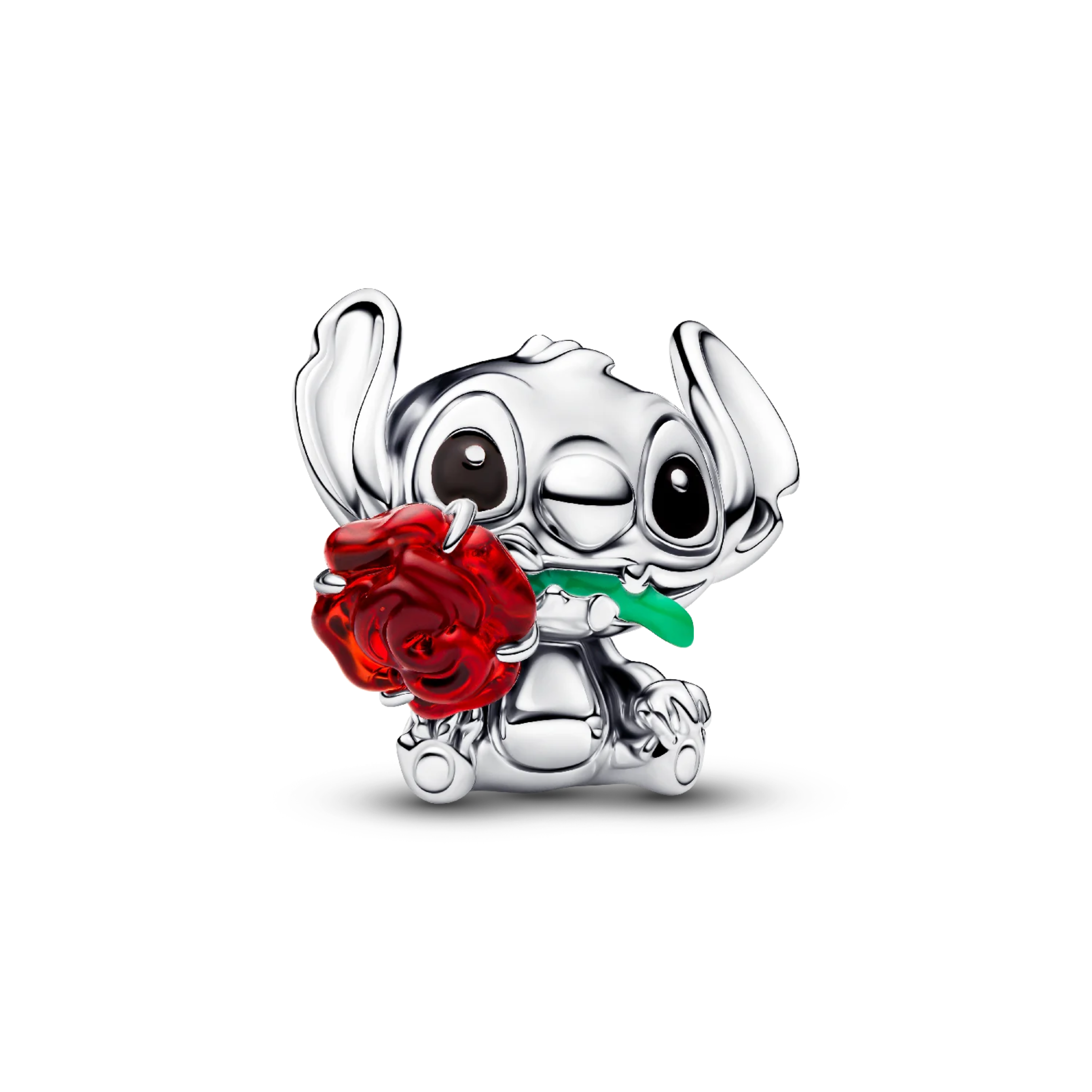 Charm de Stitch con Flor Roja