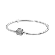 Sterling Silver Charm Bracelet | Compatible with European Style Charms | Classic Snake Chain