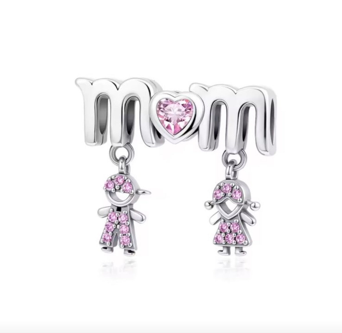 Charms 925 Sterling Silver Mom & Love for Bracelet