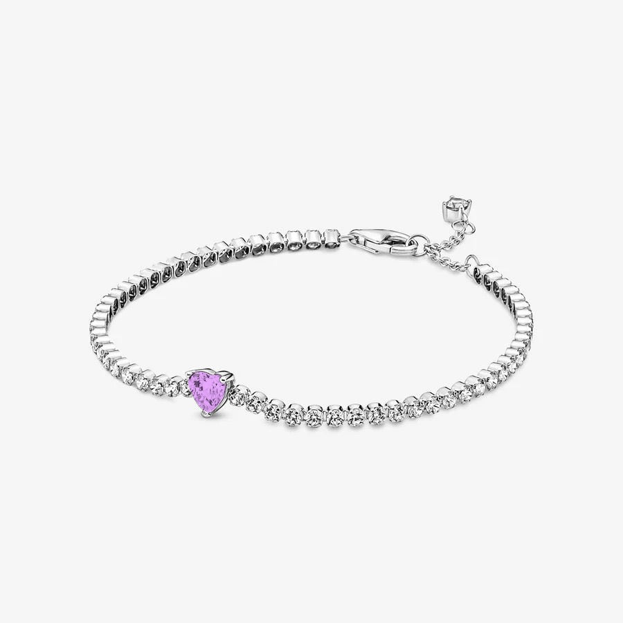 925 Sterling Silver Heart Jewelry Set – Necklace, Ring, Bracelet & Stud Earrings with Crystal Stones
