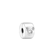 Abalorios con clip de plata de ley 925 – Cuentas espaciadoras elegantes y brillantes con diseños florales y minimalistas