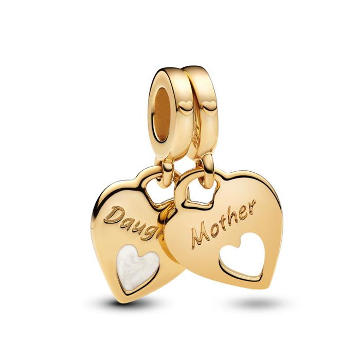 Abalorios de plata de ley 925 chapados en oro – Abalorios de amor, flores, mano de Fátima, madre e hija