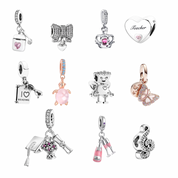 Dijes de pulsera de plata de ley 925 – Corazón, Amor, Mamá, Lindos dijes colgantes}