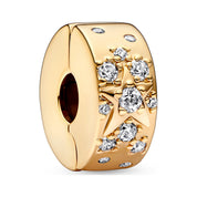 Dijes de clip con baño de oro, plata de ley 925