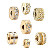 Dijes de clip con baño de oro, plata de ley 925
