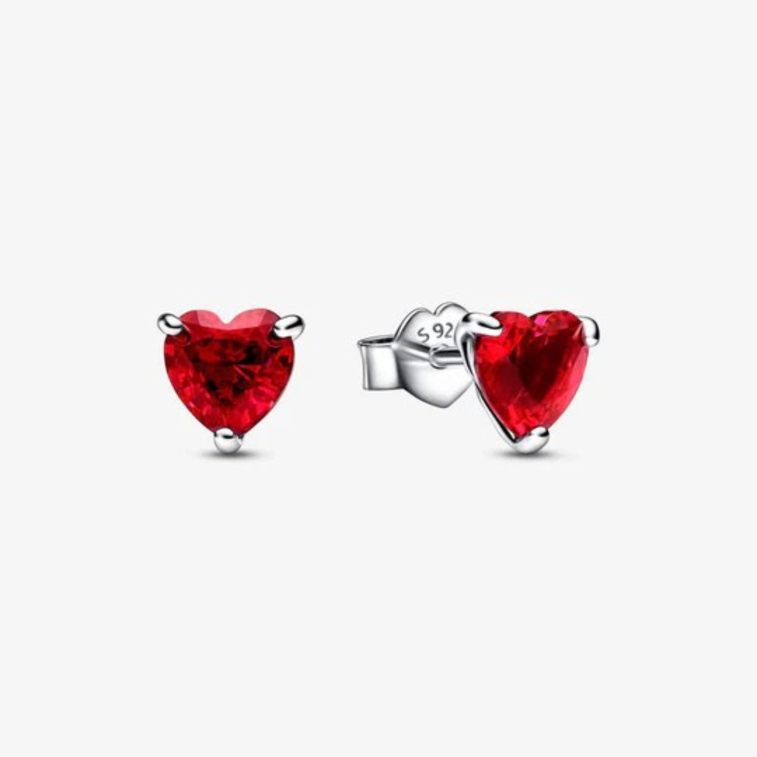 925 Sterling Silver Heart Jewelry Set – Necklace, Ring, Bracelet & Stud Earrings with Crystal Stones