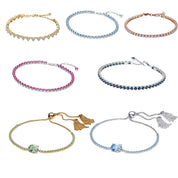 Luxury Crystal Bracelet Collection for Women – Adjustable Tennis Bracelets in Gold-plated, Silver & Rose Gold-plated