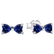 925 Sterling Silver Bow Jewelry Set – Necklace, Ring & Stud Earrings with Color Crystal Stones