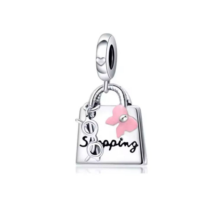 Abalorios de estilo de vida de plata de ley 925 – Cuentas para pulsera de cámara, viaje, compras, coche y belleza