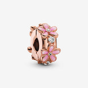 Abalorios con clip de plata de ley 925 – Cuentas espaciadoras elegantes y brillantes con diseños florales y minimalistas