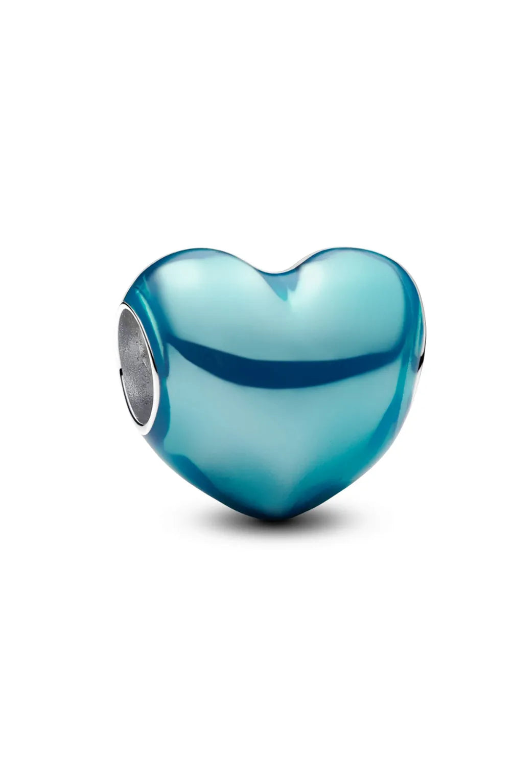 Cuenta colgante de cristal con corazón azul para pulsera | Núcleo de plata | Lindo regalo de joyería romántica para mujer